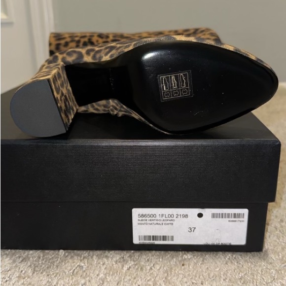 Saint Laurent Cheetah Print Chunky Heel Bootie - Picture 2 of 2